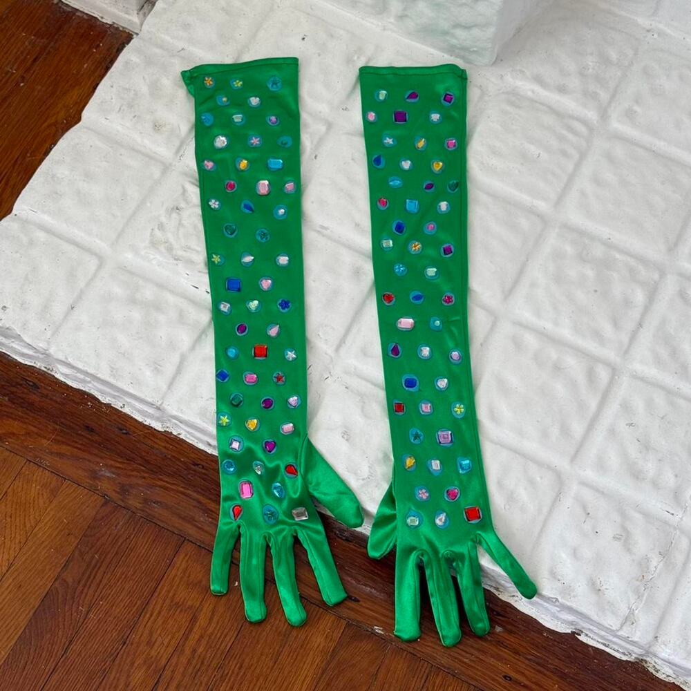 ✿ ⋆｡ Rhinestone Opera Gloves ⋆｡✿